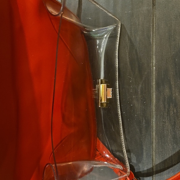 Trendy Red And Clear Geaffitti Crossbody Bag - Picture 5 of 6